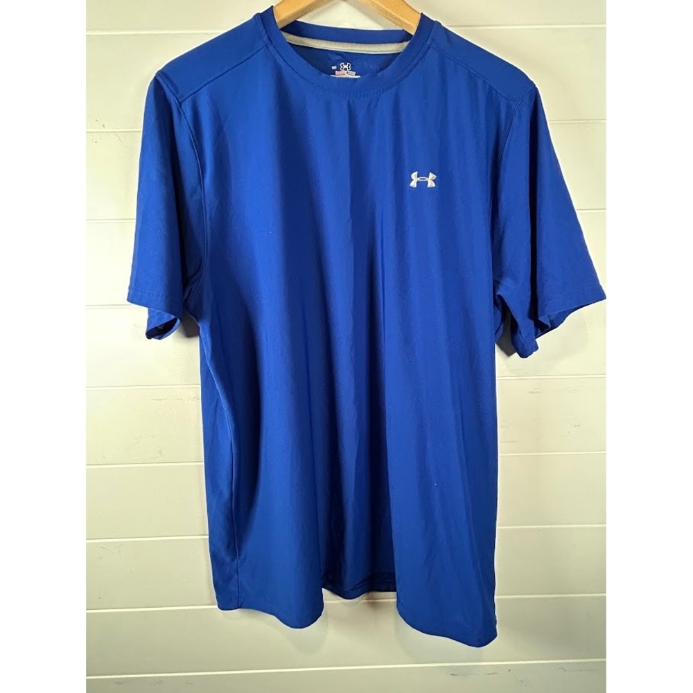Under Armour Mens HeatGear Short Sleeve Performance T-Shirt Royal Blue Large